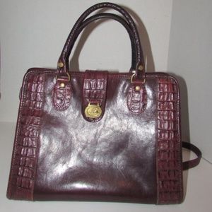 Vintage BRAHMIN Tote Crossbody Leather Handbag